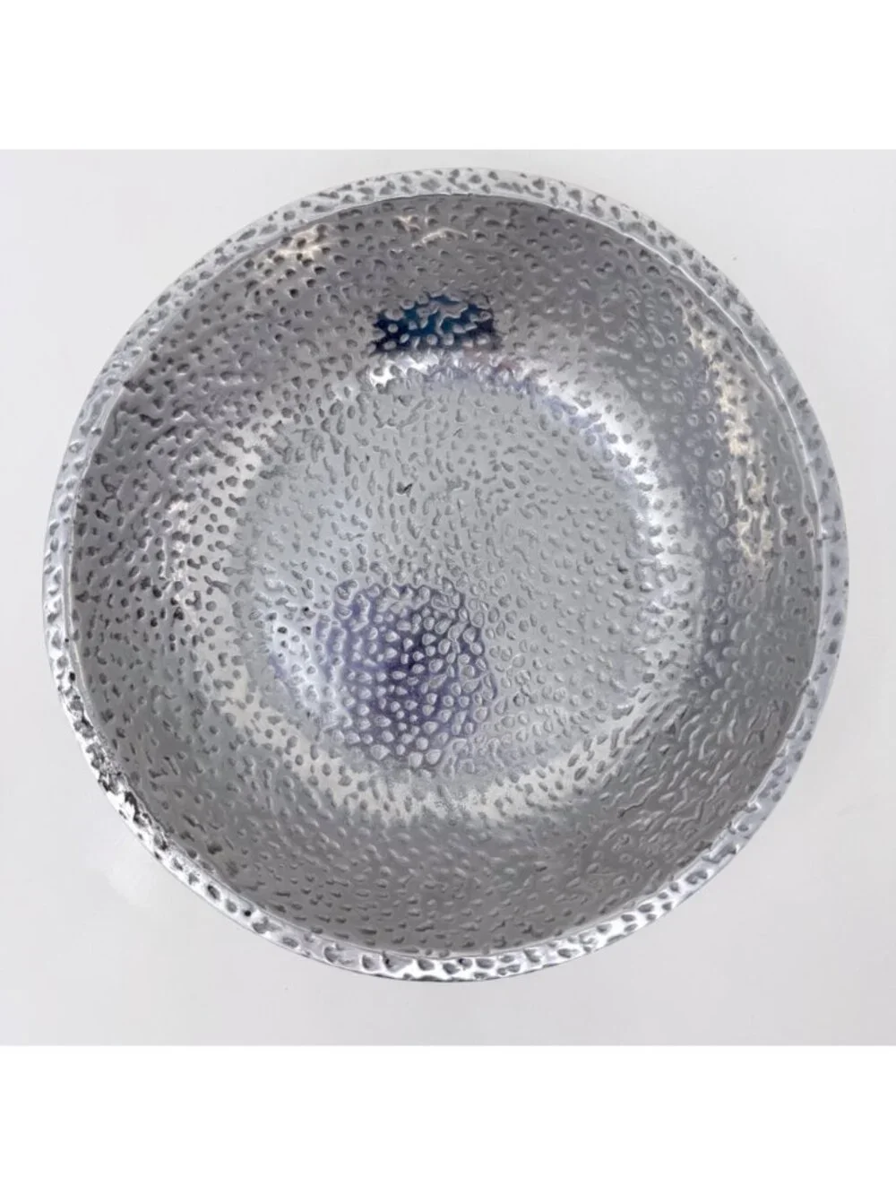 Mexican Hammered Metal Footed Bowl & Tray Set